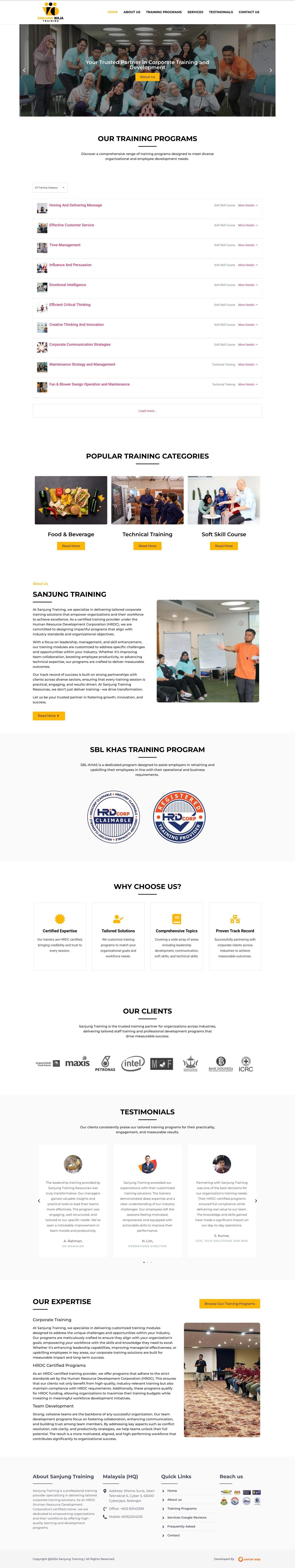 Sanjung Waja Training Ontor Web Portfolio